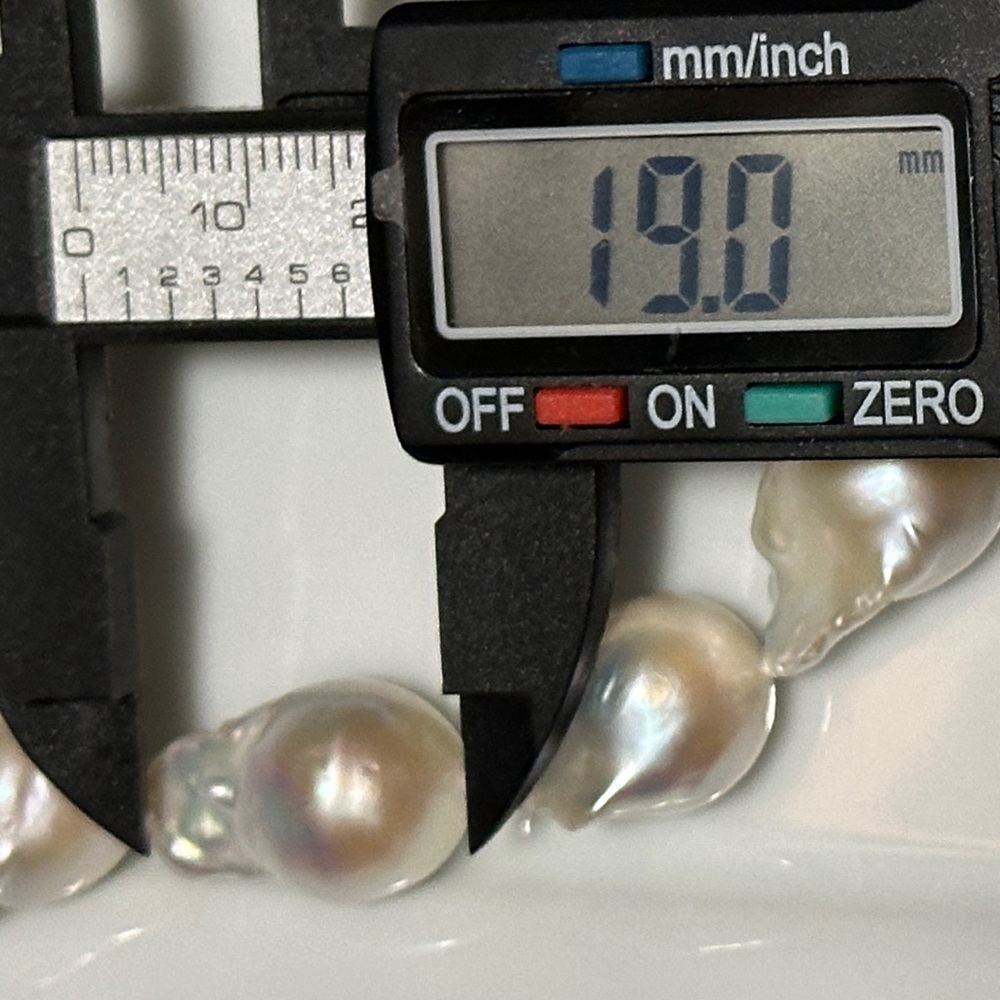 12-23mm White Baroque Freshwater Pearl Necklace - Picture 14 of 14